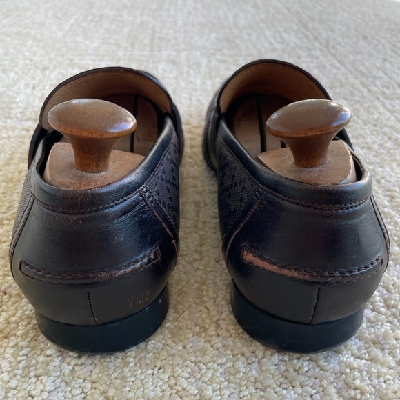 Gucci Men’s Brown Diamante Leather Penny Slip On Driving Loafers Size 11 US - Picture 5 of 15